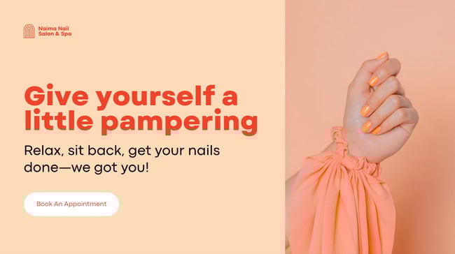 beauty website in light orange